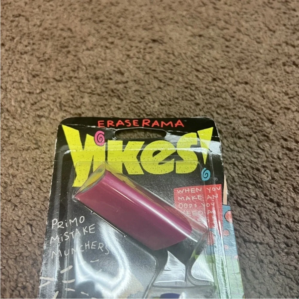 Rare Vintage Yikes Wreck-Tangular Twisted Erasers 1993 Stationary Berol Ltd New